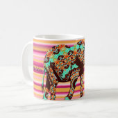 Afrique Colorée Eléphant Stripe Mug (Devant gauche)