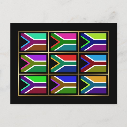 Afrique du Sud Multihue drapeaux Carte postale (Devant)