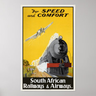Afrique du Sud Poster Vintage voyage 1934