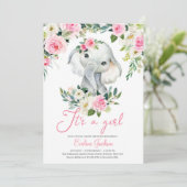 Afrique Elephant Baby shower Invitation Blush Boho (Debout devant)
