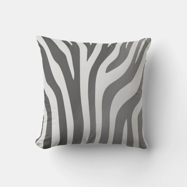 Afrique Gris et blanc Zèbre Coussin (Recto)
