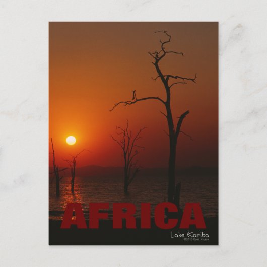 Afrique Lac Kariba Coucher de soleil Carte postale (Devant)