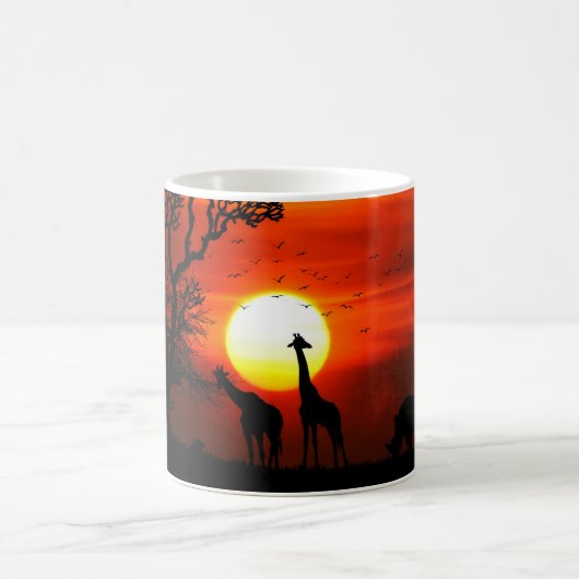 Afrique sauvage Mug de café blanc (Centre)