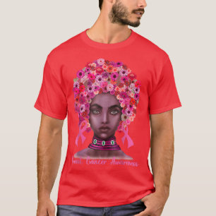 Afro African American Sunflower Hair Ribbon Breast T-shirt