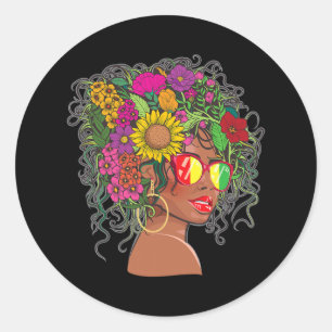 Afro African American Women Black Melanin Queen Ju Ronde Sticker