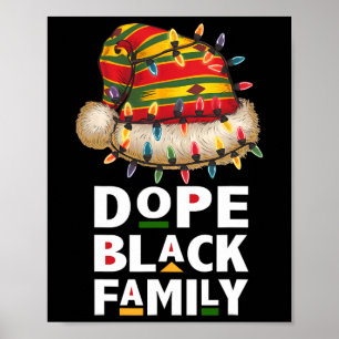 Afro-Afrikaanse zwarte familie Afro Team Santa Mat Poster