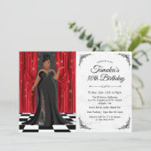 Afro-Américain Elegant Gown Invitation Anniversair (Debout devant)