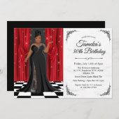 Afro-Américain Elegant Gown Invitation Anniversair (Devant / Derrière)