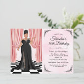 Afro-Américain Elegant Gown Invitation Anniversair (Debout devant)