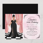 Afro-Américain Elegant Gown Invitation Anniversair (Devant / Derrière)