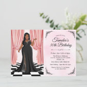 Afro-Américain Elegant Gown Invitation Anniversair (Debout devant)