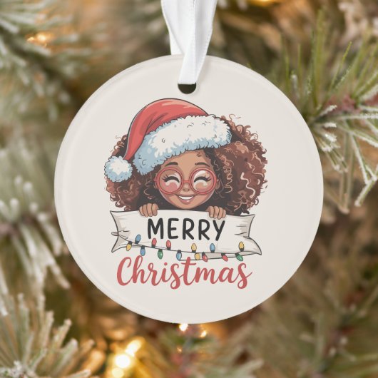 Afro-Américain Joyeux Noël Africain Noir (Arbre)