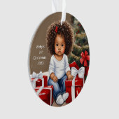 Afro-Américaine Première Ornament de Noël (devant)