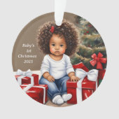 Afro-Américaine Première Ornament de Noël (devant)