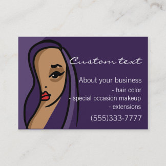 Afro American business card sjabloonhaarmake-up Visitekaartje