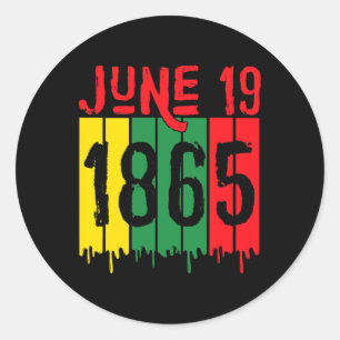 Afro-Amerikaans 19 juni 1865 Juneteenth Ronde Sticker
