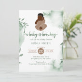 Afro-Amerikaans Baby shower Kaart (Staand voorkant)