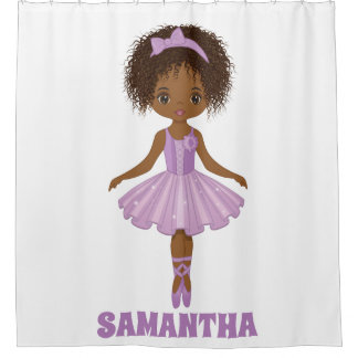 Afro-Amerikaans Cute Ballerina Shower-gordijn Douchegordijn