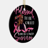 Afro-Amerikaans gezegend tegen borstkanker Keramisch Ornament (Rechts)