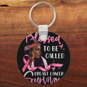 Afro-Amerikaans gezegend tegen borstkanker Sleutelhanger (Voorkant)