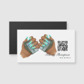 Afro-Amerikaans haar en nagels QR-code (Voorkant / Achterkant)