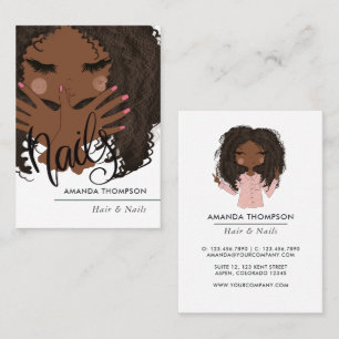 Afro-Amerikaans Hair en Nails Beauty Salon Visitekaartje
