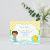 Afro-Amerikaans jongens zwembadfeest Bash-feest Briefkaart (Staand voorkant)