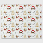 Afro-Amerikaans kerstpapier Cadeaupapier (Vlak)