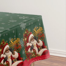 Afro-Amerikaans Kersttafelkleed Santa Baby