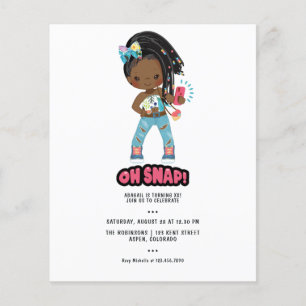 Afro-Amerikaans meisje vlecht selfie verjaardag Flyer