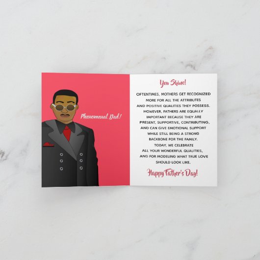 Afro-Amerikaans pap Suit, Stropdas en auto-Vaderda Kaart (Binnen)