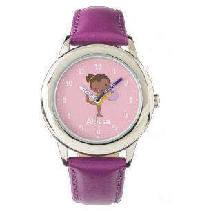 Afro-Amerikaans Turnster Meisje Turnen Horloge
