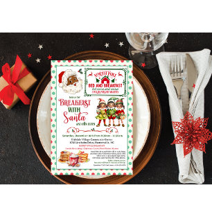 Afro-Amerikaans Vintage Ontbijt met Kerstman  Kaart