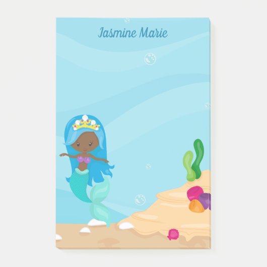 Afro-Amerikaans Zeemeerminnend Meisje, gepersonali Post-it® Notes (Voorkant)