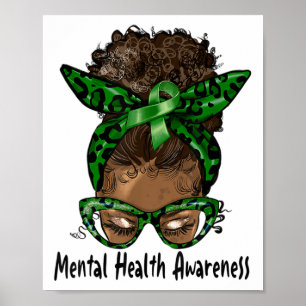 Afro-Amerikaans Zwart Vrouw Geestelijke Gezondheid Poster