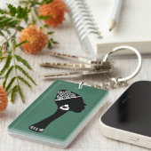 Afro-Amerikaanse abstracte vrouw profiel Sleutelhanger (Voorkant Rechts)