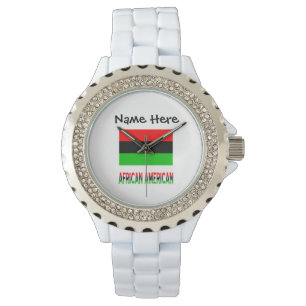 Afro-Amerikaanse Afrikaanse Diaspora Vlag Personal Horloge