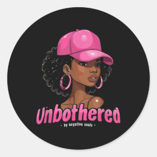 Afro-Amerikaanse Afro Queen Sy Black Woman Unbothe Ronde Sticker