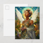 Afro-Amerikaanse Angel Goddess Fantasy Art Briefkaart (Voorkant / Achterkant)