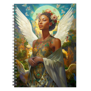Afro-Amerikaanse Angel Goddess Fantasy Art Notitieboek