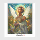 Afro-Amerikaanse Angel Goddess Fantasy Art Sticker (Vel)