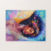 Afro-Amerikaanse Angel Lady Fantasy Kunst Legpuzzel (Horizontaal)