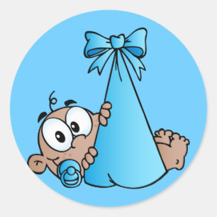 Afro-Amerikaanse baby jongen in bundel Ronde Sticker
