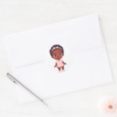 Afro-Amerikaanse baby meisje  Ronde Sticker (Envelop)