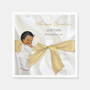 Afro-Amerikaanse babyjongen doop kerstdop Servetten