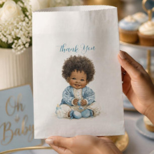 Afro-Amerikaanse babyjongen favor zakje Bedankzakje