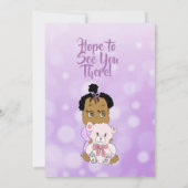 Afro-Amerikaanse babymeisje babyshower Kaart (Achterkant)