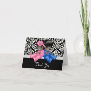 Afro-Amerikaanse babyshower bedankjes Bedankkaart