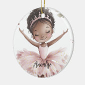 Afro-Amerikaanse Ballerina Ceramic Ornament (Links)