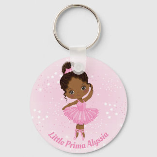 Afro-Amerikaanse Ballerina Gepersonaliseerde Sleut Sleutelhanger